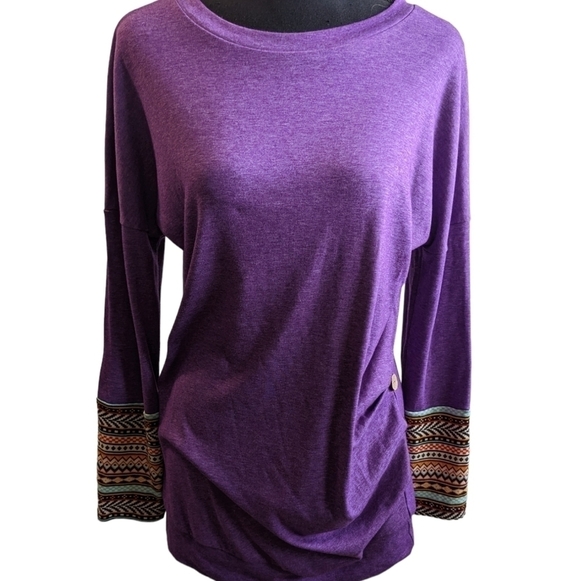 Oyamiki women's long sleeve top size small In purple - Picture 2 of 6